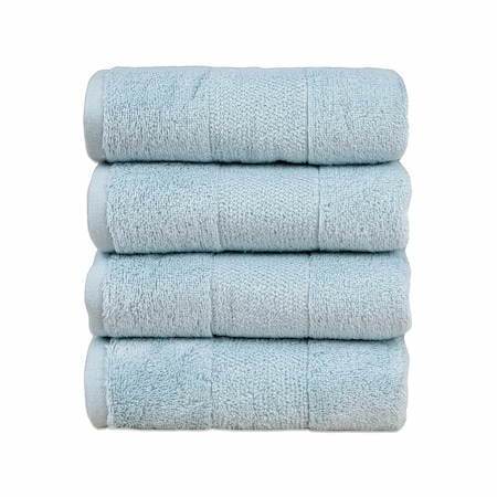 Arkwright Home Aston & Arden Turkish Solid Hand Towel 18x32 Sterling Blue (4pk) HT-TS-1832-5.4-SBL